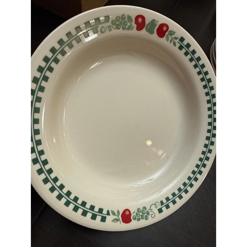 Corelle Abundance Pasta Bowl 8.5 Inch Rimmed Soup Bowl Corning‎ USA Green Fruit